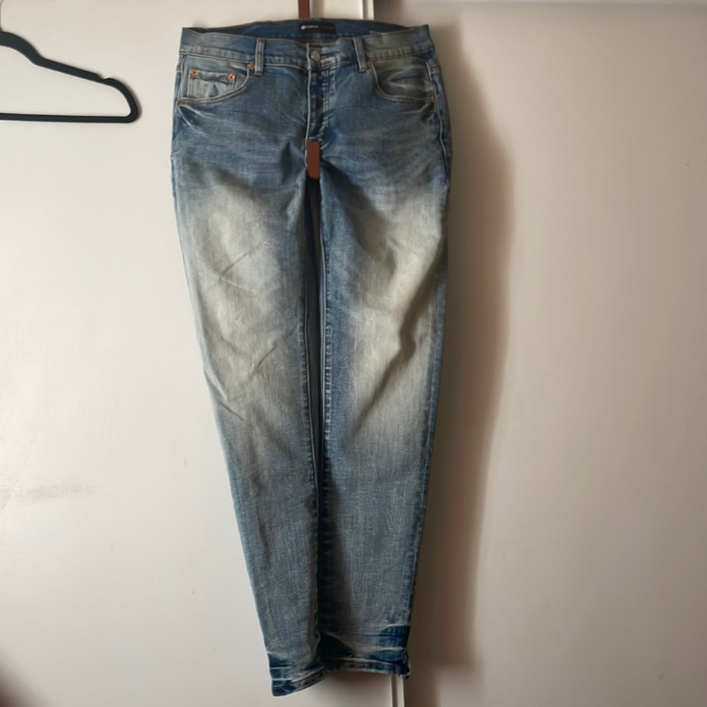 I am selling my sons purple jeans size 33 they are cut at the bottom